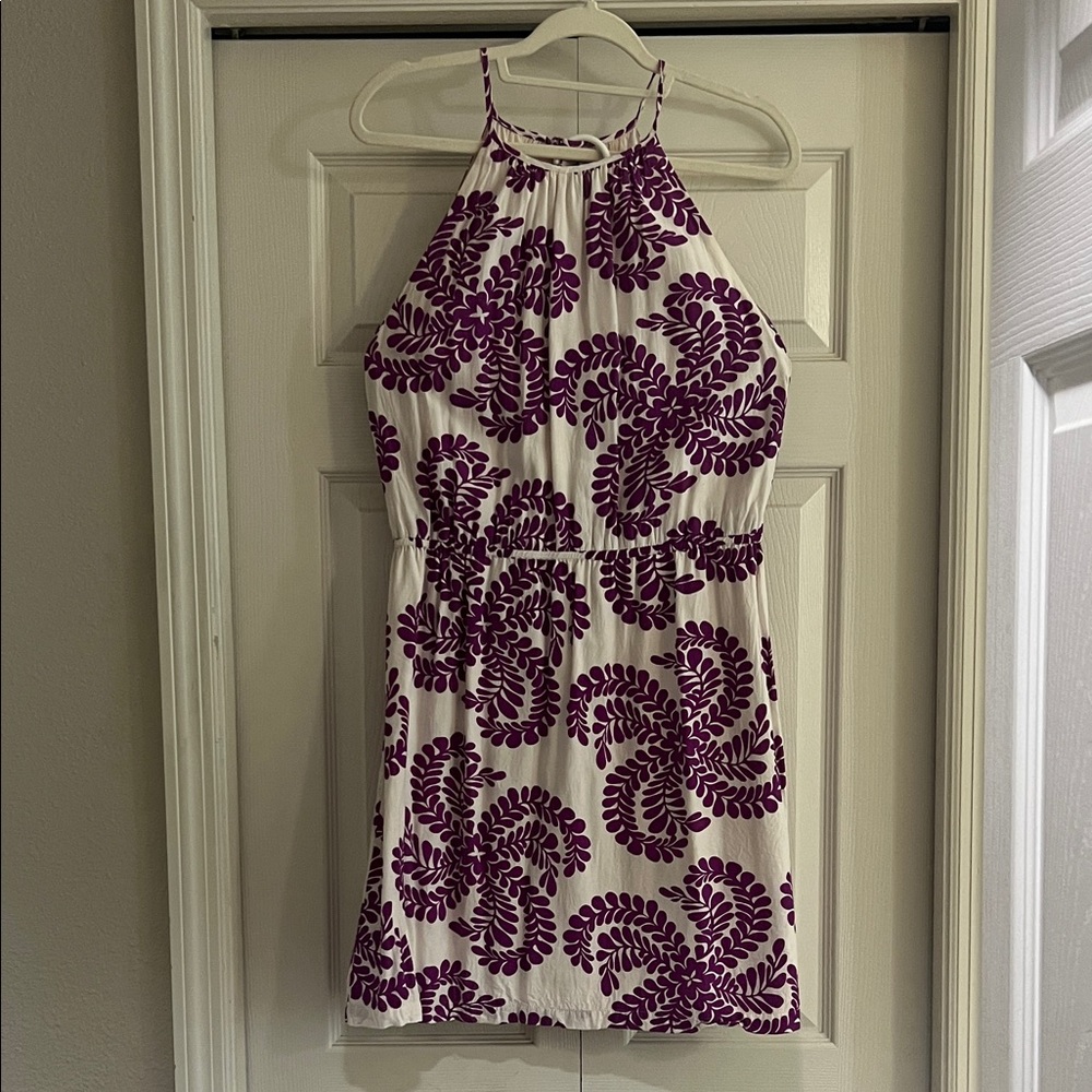 ANTONIO MELANI Purple and White Mini Dress